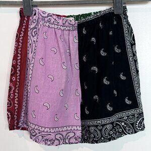 Urban Renewal Bandana Patchwork Shorts Paisley Festival Shorts Size S